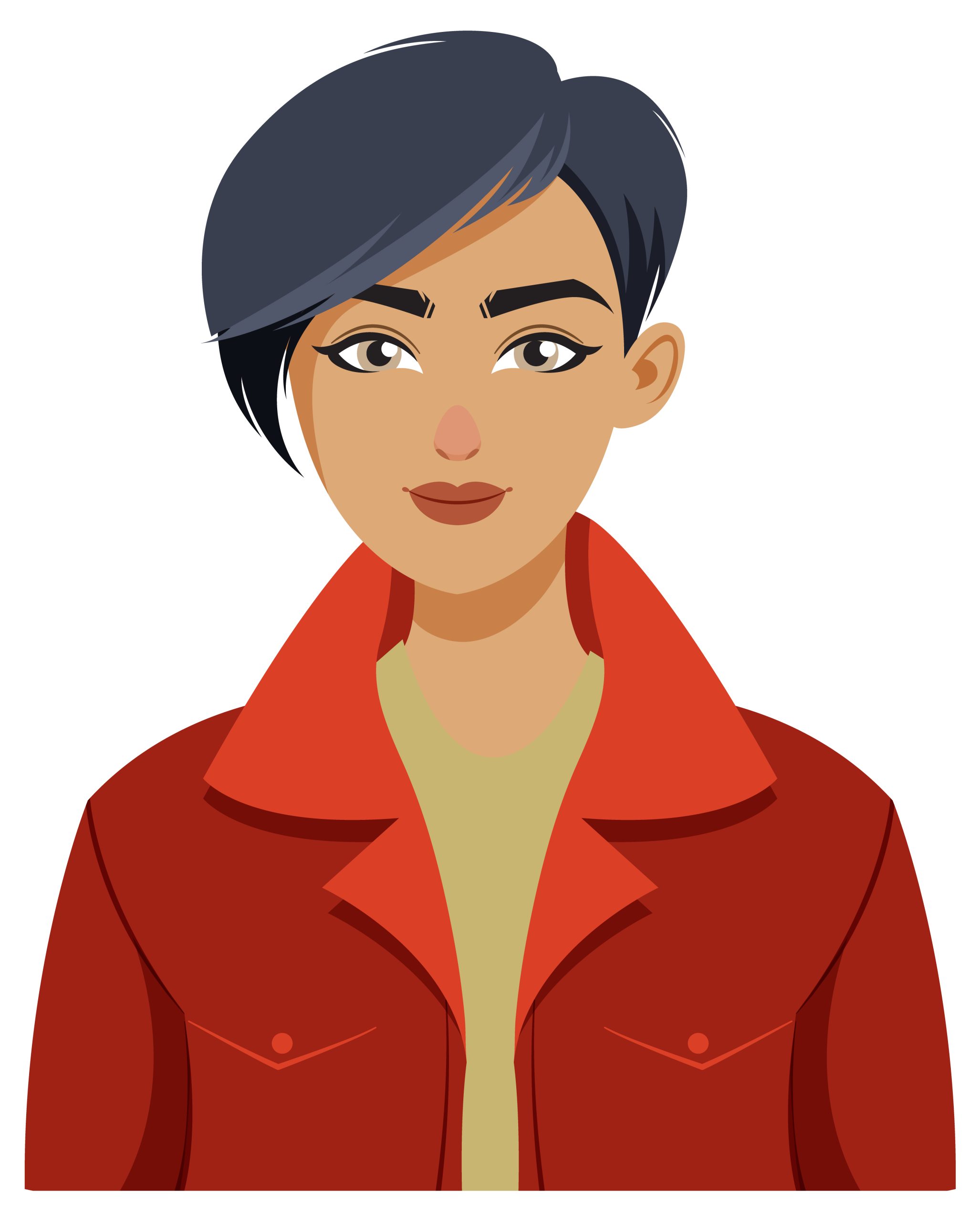 Illustration of a woman with short hair